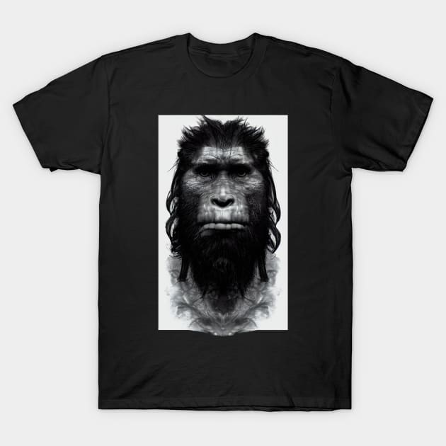 Neanderthal man portre Design T-Shirt by Nysa Design